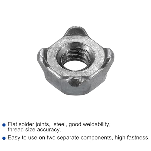 QUARKZMAN Schweißmuttern, M4 Square UNC Maschinenschraube aus Kohlenstoffstahl Grau 20 Stück