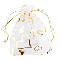 A white with gold heart