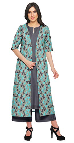 Moomaya Indian Palazzo Kurta Set Giacca per Usura Donne Party L'Usura Etnica Plus Size