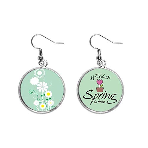 Pendientes de flores con acabado artesanal y detalles de hojas