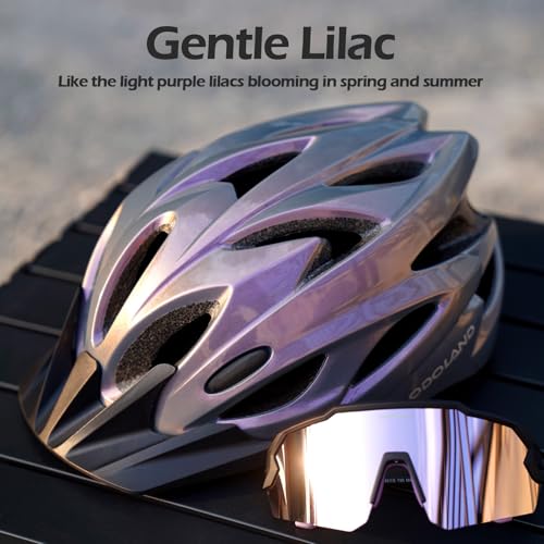 Odoland Fahrradhelm Fahrradbrille Set, Radhelm mit Sportbrille Einstellbarer Rennradhelm Atmungsaktiv MTB Mountainbike Helm für Erwachsene Herren Damen