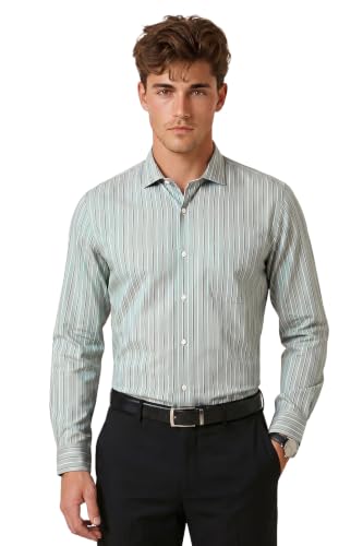 Image of Peter England Men Polycotton Striped Slim Fit Shirt