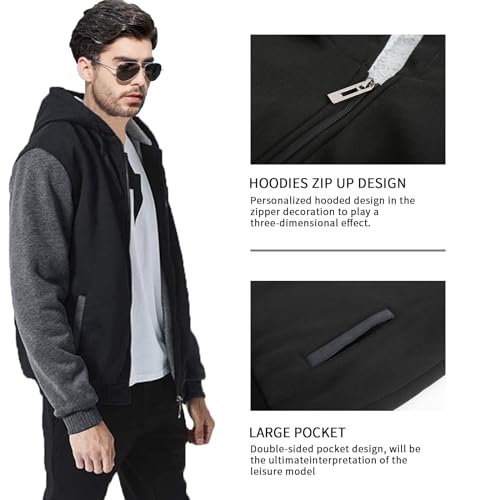 Little Beauty Hoodies for Men Zipper Jacket Fleece Sherpa Lined Winter Wool Heavyweight Sweashirts2