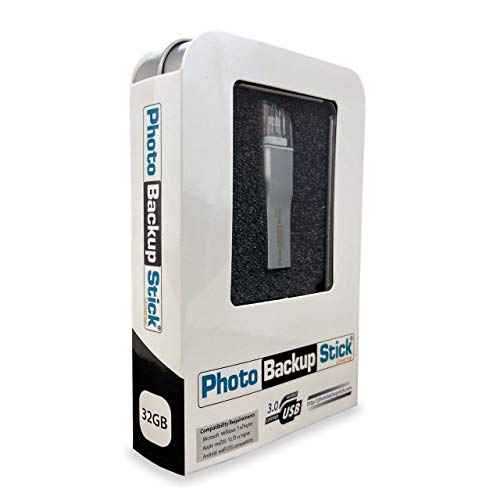Photo Backup Stick Universal for Windows & Mac Computers, iPhones, iPads, and Androids (32GB)