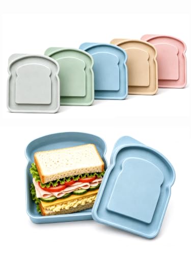 Image of 5pcs Reusable Sandwich Containers for Lunch Boxes