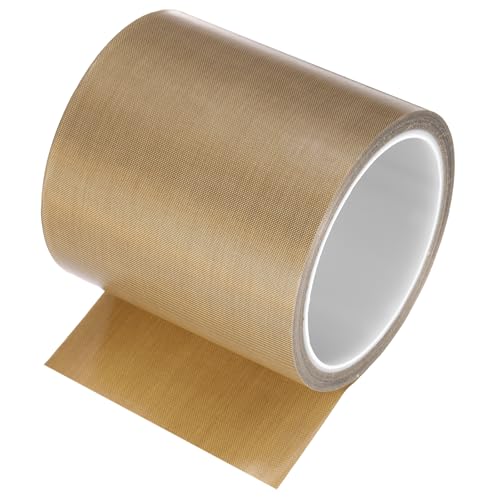 Image of MECCANIXITY 1 Pcs High Temperature Tape 100mm PTFE Coated Fabric Tape Heat Resistant Tape for Vacuum Sealers Adhesive Tape 10m /33ft Brown 0.18mm Thickness