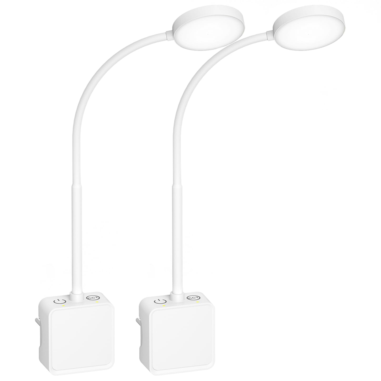 PRINCEWAY LED Steckdosenlampe Leselampe Dimmbar zum an die Steckdose Stecken, 2er Pack LED Wandlampen Weiß mit Stecker, Zwei Berührungsschalter, 3er Lichtfarb Modi, 110° Breiter Lichtwinkel