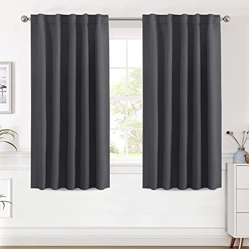 Image of H.VERSAILTEX Blackout Curtains Thermal Insulated Window Treatment Panels Room Darkening Blackout Drapes for Living Room Back Tab /Rod Pocket Bedroom Draperies (2 Panels, Charcoal Gray, 42 x 54 Inch)