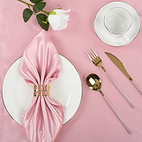 Rose Gold Satin Napkins 40 Pcs Satin Cloth Napkins Square 20 Inches Soft Smooth Fabric Table Napkins Washable Cloth Napkins For Weddings Parties Holiday Dinner Thanksgiving Christmas (Rose Gold) #TOP2