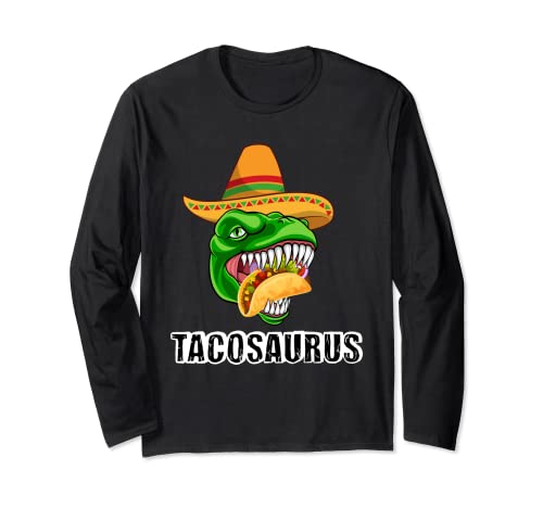 TRex Cinco De Mayo Camisa Tyrannosaurus Dinosaur Lets Fiesta Manga Larga