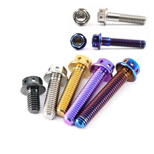 Perno de brida de titanio M8 antitrabamiento para moto 5