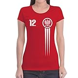 Polen Polska Trikot Fanshirt WM 2022 Nationalmannschaft Frauen T-Shirt Slim Fit X-Large Rot