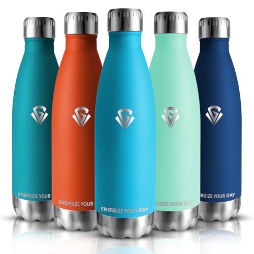 Grsta Trinkflasche Edelstahl - 500ml - Trinkflasche kinder, Doppelwandige Vakuumisolierte, Trinkflasche Sport BPA-frei, Thermosflasche, Langlebig & Kratzfest, Wasserflasche für Gym, Schule