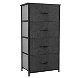 GROßES FASSUNGSVERMÖGEN - Mit einer Größe von 45 x 30 x 94CM (LxBxT) passt die leichte Aufbewahrungschrank mühelos in die meisten Räume. Die 4 Geräumige Schublade für Haushaltsgegenstände wie Kleidung, Spielzeug, Kosmetik, tägliche Lebensmittel und Handtücher.