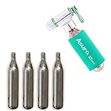 Asura 2sec CO2 Tire Inflator for Presta and Schrader Valves Includes Sleeve Starter Kit with 4 Cartridges