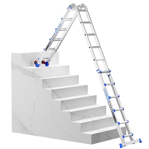 Wolec 20FT Multi-Position Telescoping Ladder with Wheels