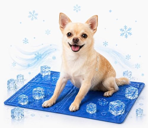 ADEPTNA Self Cooling Gel Pet Dog Cat Cool Mat Pad Bed Mattress Heat Relief Non-Toxic Cooling Technology to Help Your Pets Cool Down in the Summer Heat (60CM X 40CM)