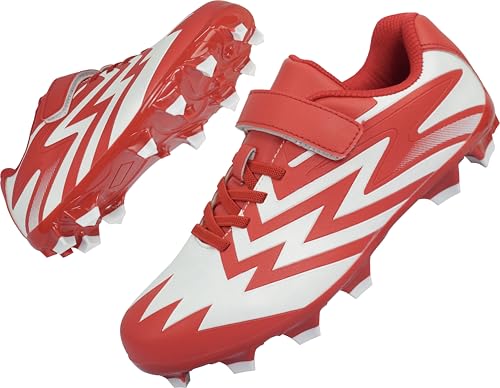 Sooneeya Kids Baseball Shoes Firm Ground Cleats with Grips Red 6 M Big Kid by Sooneeya - Used condition - Image 2