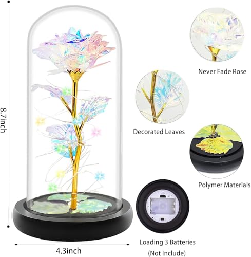 Birthdaygiftsforwomenmothersdayflowersgiftsformommothersdaypresentswifegrandmamomfromdaughtercolorfulgalaxycrystallightuproseinaglassdomeiloveyougiftsforher Urban Country Home Decor Birthday gifts for women mothers day flowers gifts for mom mothers day presents wife grandma mom from daughter colorful galaxy crystal light up rose in a glass domei love you gifts for her urban country home decor