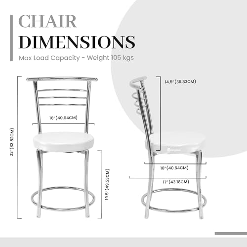 Image of TARUN Office Chair Chrome Steel Dining Garden Chair Restaurant Patio Chair for Home Dining Tables Heavy Duty (Grey)