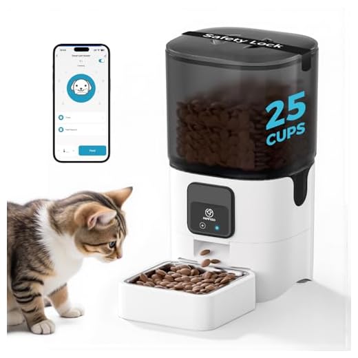 PAPIFEED Smart Automatic Cat Feeders: WiFi Pet Feeder with APP Control for Remote Feeding, Detachable for Easy Clean, Automatic Cat Food Dispenser with Alexa,1-30 Meals Per Day for Dog (6L/25Cup)