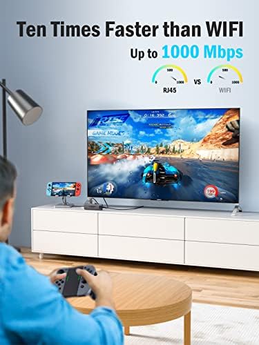 USB C Hub, Lemorele 7-in-1 USB C Hub with Ethernet, USB C Multiport Adapter with 4K@60Hz, Gigabit Ethernet, 2 USB 3.0, USB C Data Port,100W PD Charging for MacBook Pro/Air M1, Switch, Chromecast, PS4