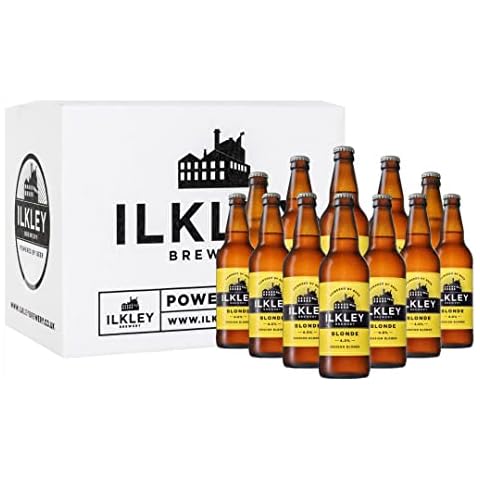 Ilkley Brewery Blonde | Session Blonde Ale 4.0% ABV | 12 x 500ml Bottles | Yorkshire Real Ale Craft Beer Case Alcohol Gift | Hints of Mandarin, Soft Biscuit & Honey, Crisp & Moreish Cover