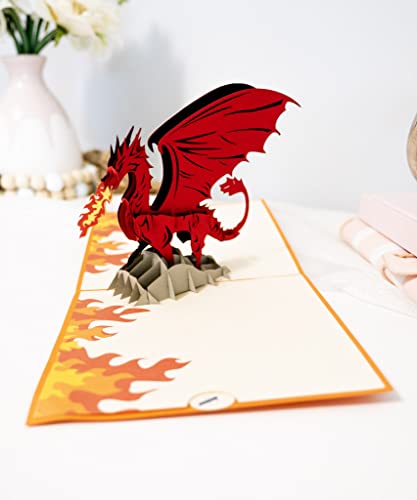 Image of Rykamia Dragon Pop Up Card, Blank Dragon Card With Envelop, Year of Dragon Card 2024, Dragon Birthday Card, Pop Up Card for Boyfriend, Card for Dad, Dragon Gift, Dragon Thank You Card, D&D Card Pop Up