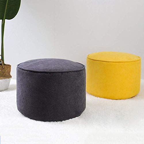 Pouf rond confortable avec housse lavable gris anthracite - 3
