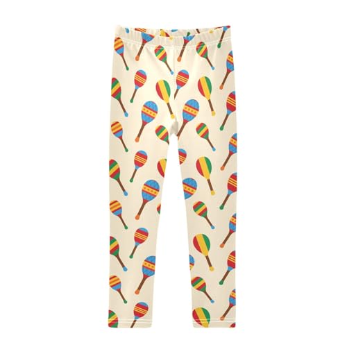 Mexican Instruments Girls Leggings,Workout Leggings for Girls Toddler Athletic Leggings Size for 3-10T