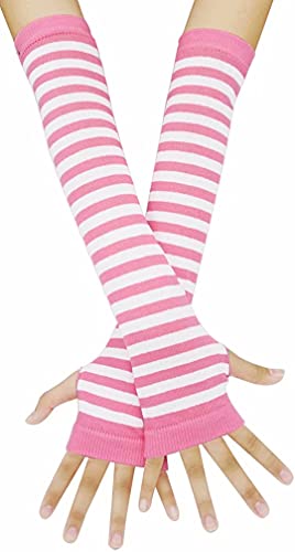 Image of Women's Long Knitted Fingerless Gloves Thumbhole Stretch Arm Warmers