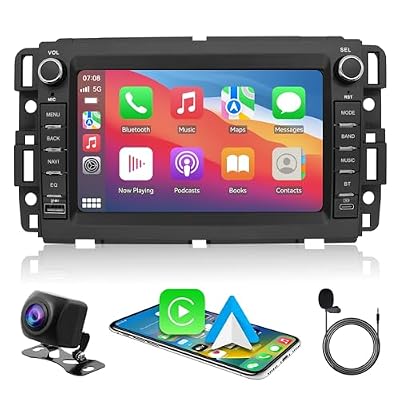 Car Stereo for GMC Sierra/Yukon, for Chevy Silverado/Avalanche/Tahoe/Suburban, For Buick/Hummer, 7" Touch Screen MP5 Player with Apple CarPlay & Android Auto | Bluetooth, Backup Camera, Dual USB Input