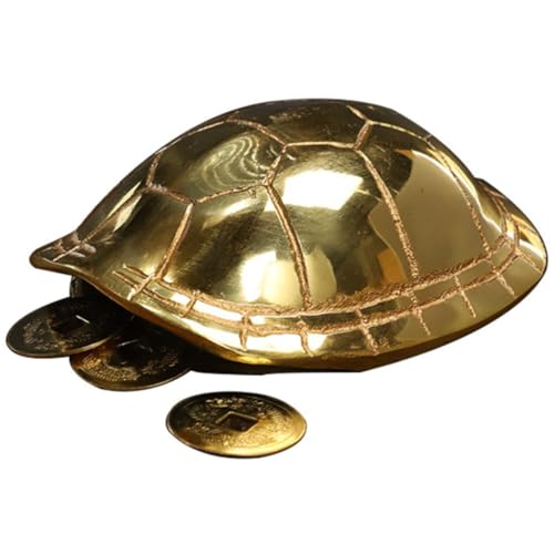 Carapace de tortue en cuivre pour prédiction de chance et rituel de bureau