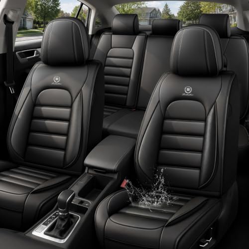 Image of Leather Full Set Seat Covers for Toyota Camry 2015-2026, Black