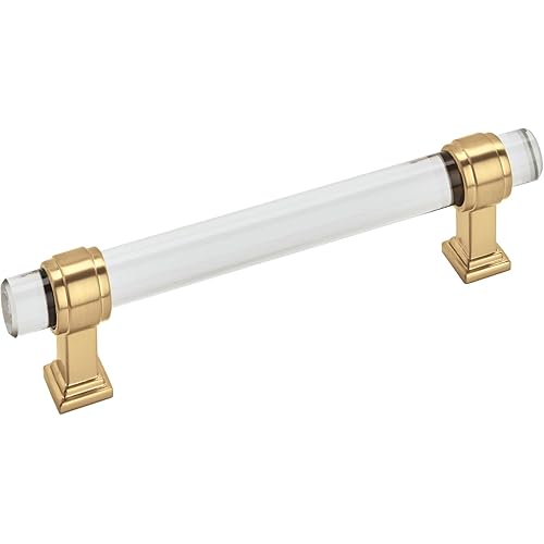 Amerock | Cabinet Pull | Clear/Champagne Bronze | 5-1/16 inch (128 mm) Center to Center | Glacio | 1 Pack | Drawer Pull | Drawer Handle | Cabinet Hardware
