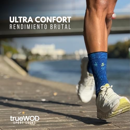 trueWOD Calcetines Running Hombre Mujer Crossfit Ciclismo Trail Running Padel Correr Calcetines Deporte Divertidos Antiampollas Sin Costuras Compresion Transpirables Ligeros Resistentes - imagen 7