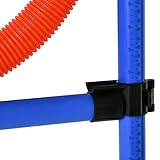 PawHut Agility-Übungs-Set Slalom-Hürden-Sprungring 3 in 1 Hundesport Trainingsplatz PE Blau+Rot