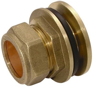 22MM OD TANK CONNECTOR & WASHER - Tank Connectors and Washers (Brass compression fittings, metric) by Mavros Supplies