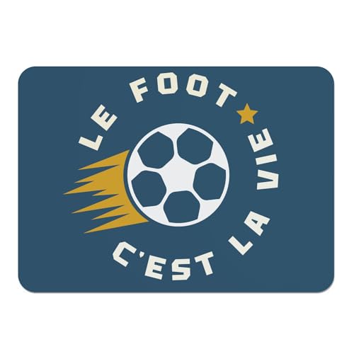 Napperons football protège table en liège lot de 4 grands sets souples bleus - 2