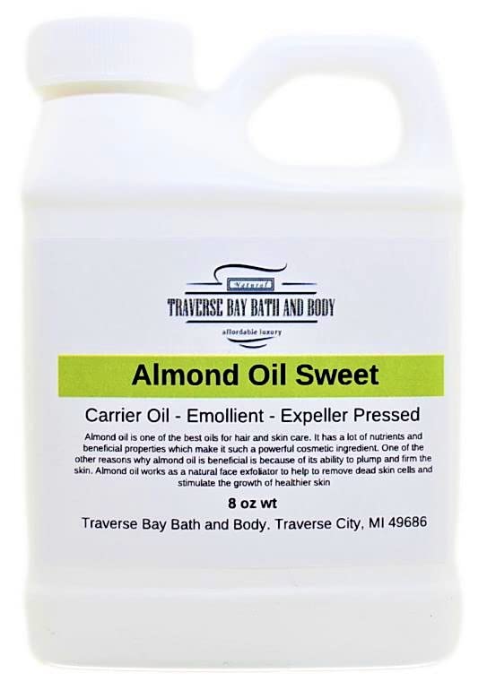 Almond Oil - Sweet 8 oz, Safety sealed container, Soap making, lotion, creams, massage oil, bath, beauty, lip balm