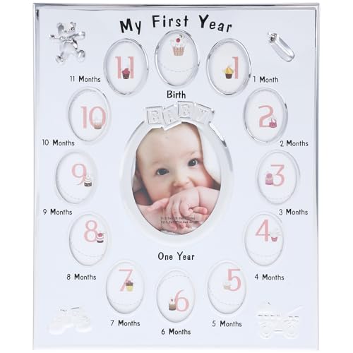 Cadre photo bébé 12 mois blanc pour décorer la chambre de votre enfant - 2