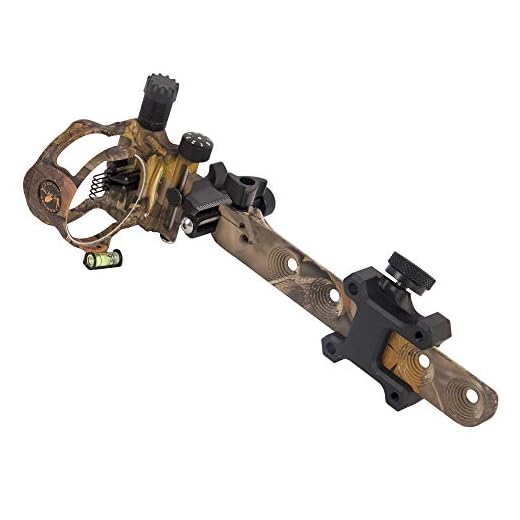 TOPOINT ARCHERY CNC Aluminum 5 Pins Or 7 Pins .019" Tool-Less Bow Sight with Micro Adjust Detachable Bracket LED Sight Light Left and Right Hand (PRO 5 PINS, CAMO)