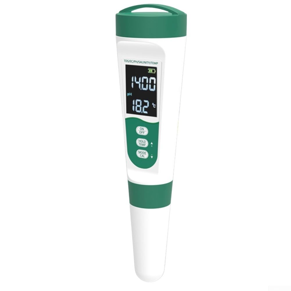 Digital pH///Salinity/Meter Pen Tester for Water Quality Testing in Pools, Aquariums, RO Systems & Drinking Water – IP65 Waterpr