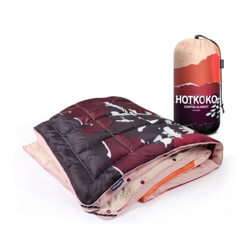 hotkoko Down Camping Blanket,Warm Puffy Lightweight Camp Blanket Outdoor