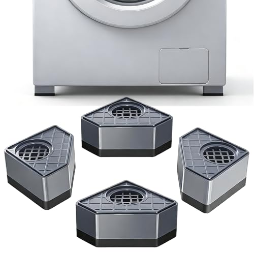 Schwingungsdämpfer Waschmaschine 4 Stück – Vibrationsdämpfer & Waschmaschine Füße Dämpfer rutschfest für Waschmaschine, Trockner, Kühlschrank gegen Geräusche und Wandern