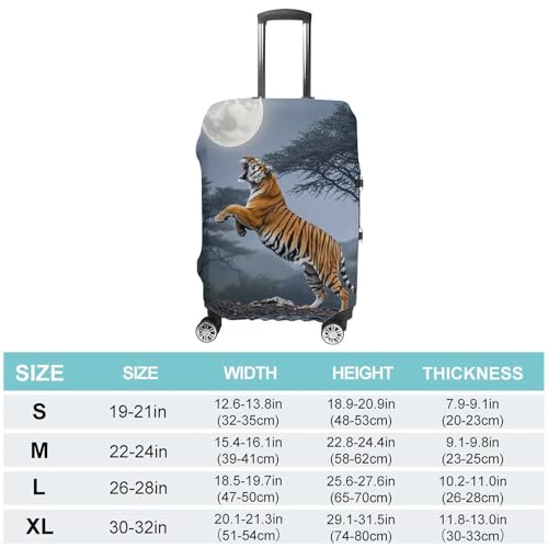 Tiger Moon Luggage Cover, Elastic Luggage Protector Fits 19-32in Suitcases, Washable & Anti-Scratch Suitcase Cover for Men Women XL2