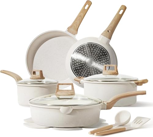 TNTAIAHL 14 Pcs Pots and Pans Set Nonstick,Cookware Set Kitchen Cooking Set with Utensil and Pan Protectors