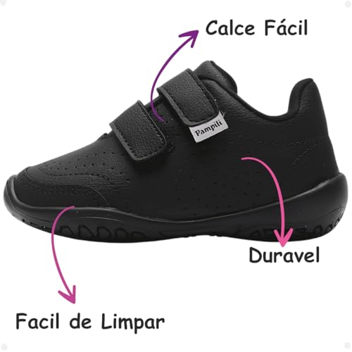 Tênis Infantil Pampili Colegial Honey Volta Às Aulas (Preto, BR, Criança de 4 a 8 anos, Numérico, 29