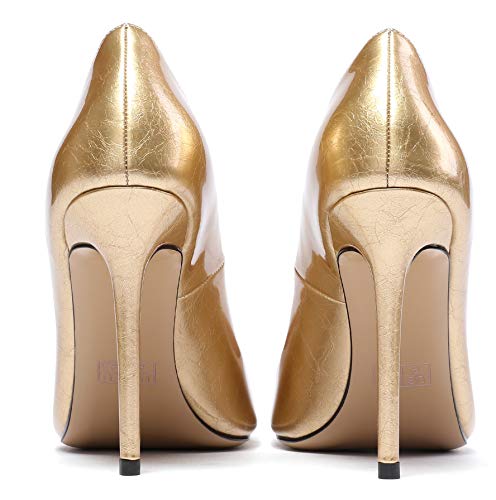 Image of Eldof Women's Classic Dress Pumps Shoes, Sexy Pointed Toe 4 inch Stiletto High Heels, Office Formal Slip On Size 5-13