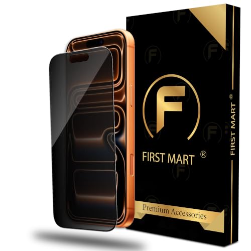 Image of FIRST MART Privacy Tempered Glass for iPhone 17 Pro | Anti-Spy Screen Protector, Edge-to-Edge 9H Scratch Protection, Case-Friendly, Bubble-Free | Pack of 1